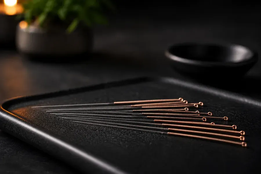 Acupuncture needles laid out in the clinic at Xtreme Couture Toronto